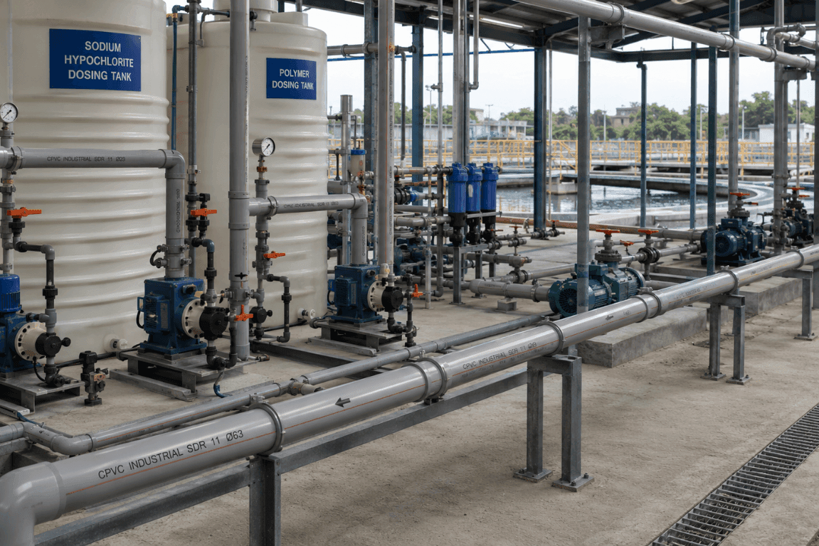 Used in sanitation plants